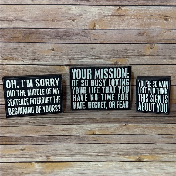 Primitives by Kathy Other - Primitives by Kathy Inspirational Black and White box signs Decor Set